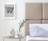 Pictures and Wall Art, Screen Printed Illustrated Letter W design in putty grey