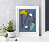 'Night Swimming' Art Print in Petrol Blue