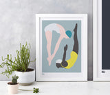 'Night Swimming' Art Print in Powder Grey