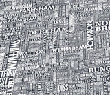 Close up of Norfolk Type Map in Slate Dark Grey