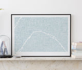 'Paris' Type Map Print in Duck Egg Blue