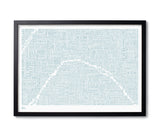 'Paris' Type Map Print in Duck Egg Blue