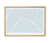 'Paris' Type Map Print in Duck Egg Blue