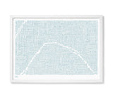 'Paris' Type Map Print in Duck Egg Blue