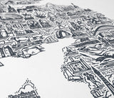 'UK and Ireland' Illustrated Map in Sheer Slate
