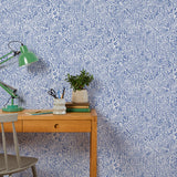 'Coastal Meadow' Wallpaper in Cobalt Blue