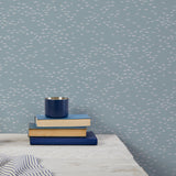 'Migrating Birds' Wallpaper in Chalk Blue