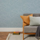 'Migrating Birds' Wallpaper in Chalk Blue