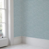 'Migrating Birds' Wallpaper in Chalk Blue