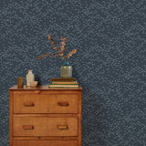 'Migrating Birds' Wallpaper in Slate Blue