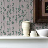 'String of Hearts' Houseplant Wallpaper in Plaster Pink and Green