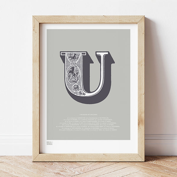 Letter U' Illustrated Art Print in Putty – Bold & Noble