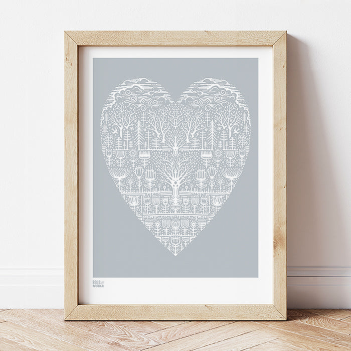 'Wild Wood' Art Print in Warm Grey