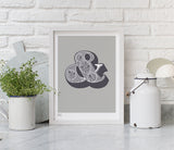 Wall art ideas, economical screen prints, illustrated ampersand in putty grey