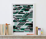 Wall Art ideas: Economical Screen Prints, Faster Geometric Screen Print in green and grey