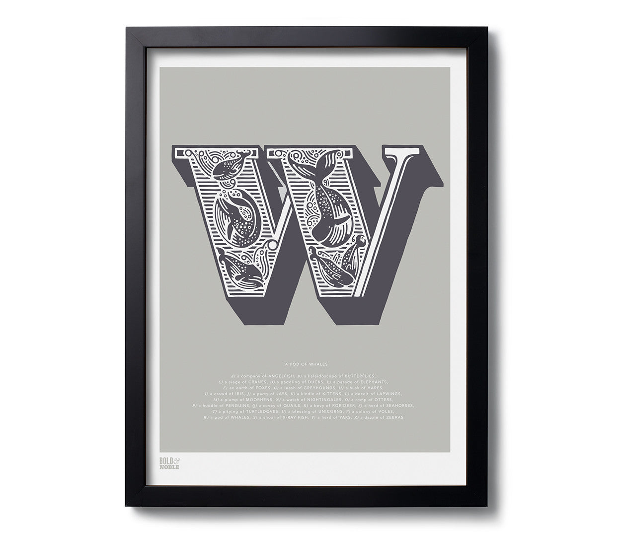 'Letter W' Illustrated Art Print in Putty – Bold & Noble