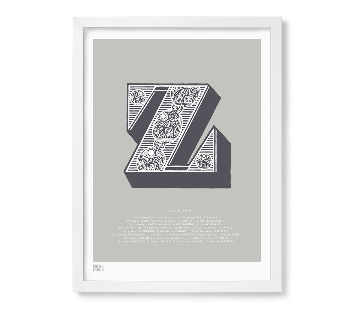 Letter Z' Illustrated Art Print in Putty – Bold & Noble