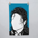 Michael Jackson Tea Towel in Blue, screen printed in the UK