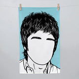 Noel Gallagher Tea Towel in blue