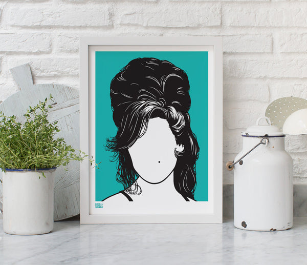 Wall Art Ideas: Amy Winehouse Screen Printed Wall Art on recycled card, delivered worldwide