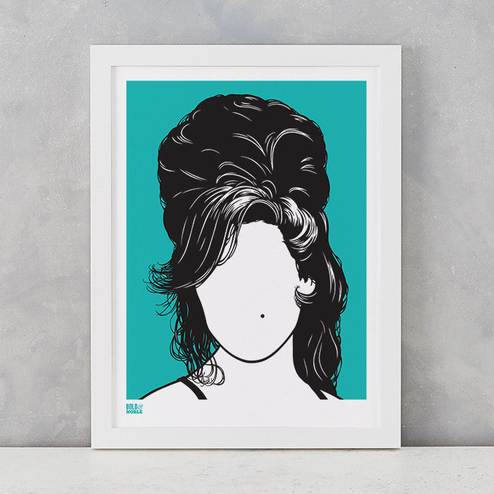 Amy Winehouse Screen Printed Wall Art on recycled card, delivered worldwide