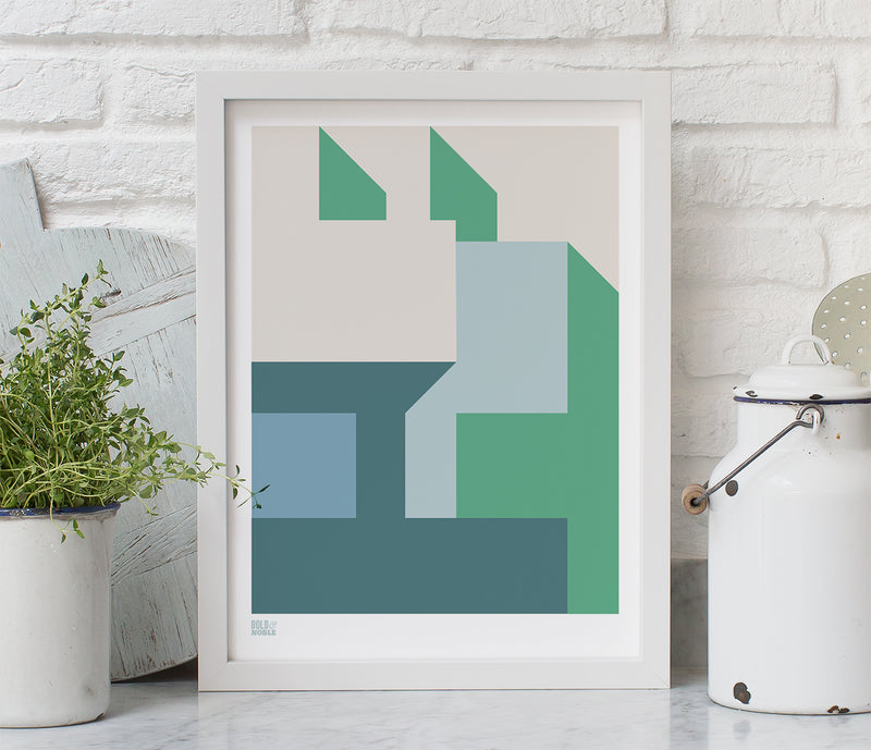 'Architecture 1' Art Print in Green