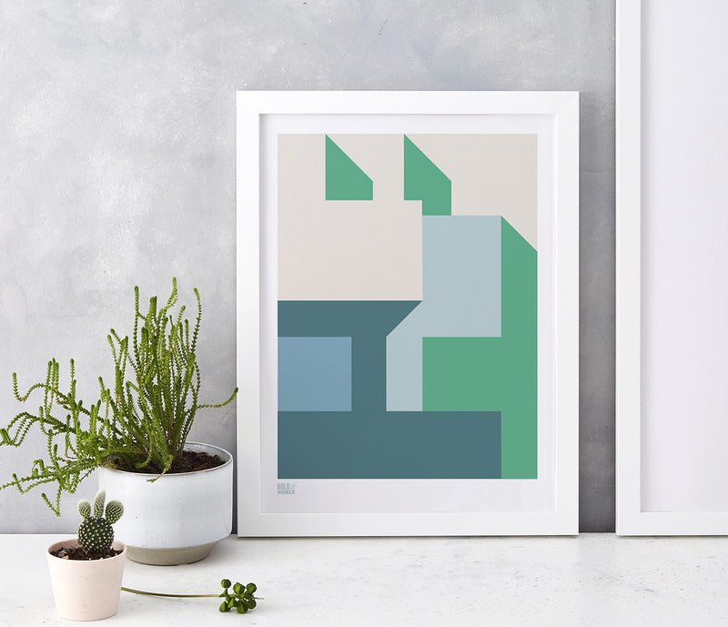 'Architecture 1' Art Print in Green