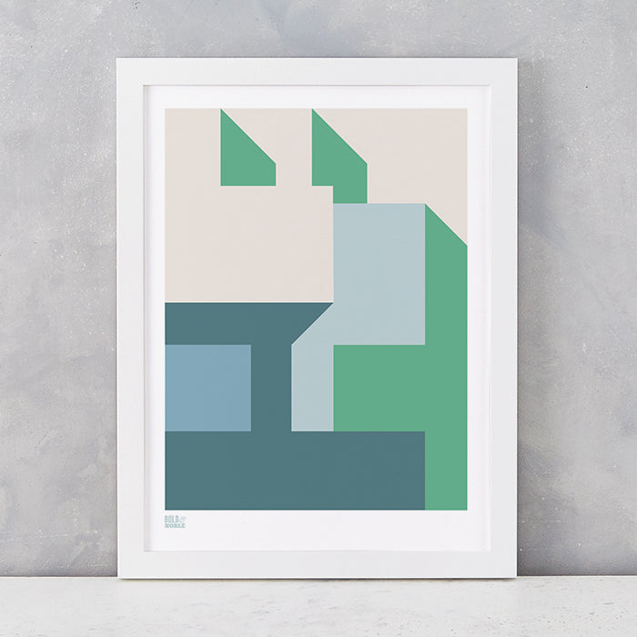 'Architecture 1' Art Print in Green