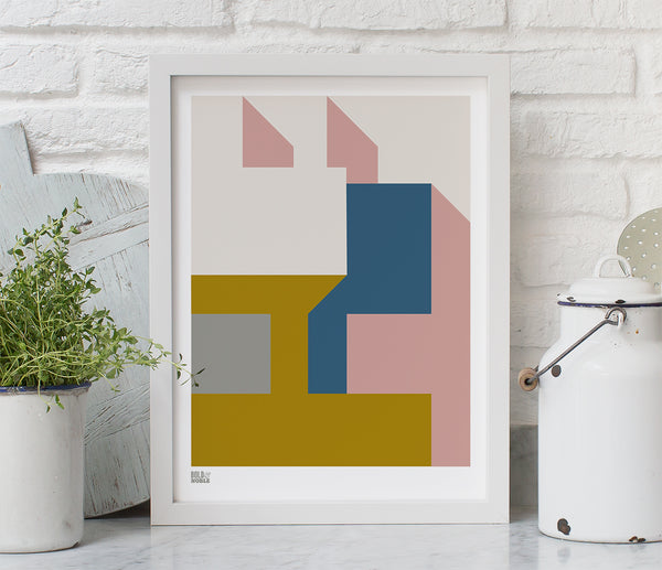 'Architecture 1' Art Print in Mustard