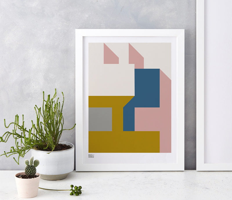 'Architecture 1' Art Print in Mustard