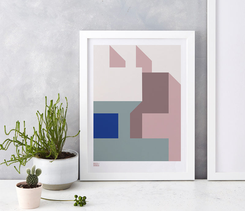 'Architecture 1' Art Print in Pink