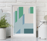 'Architecture 2' Art Print in Green