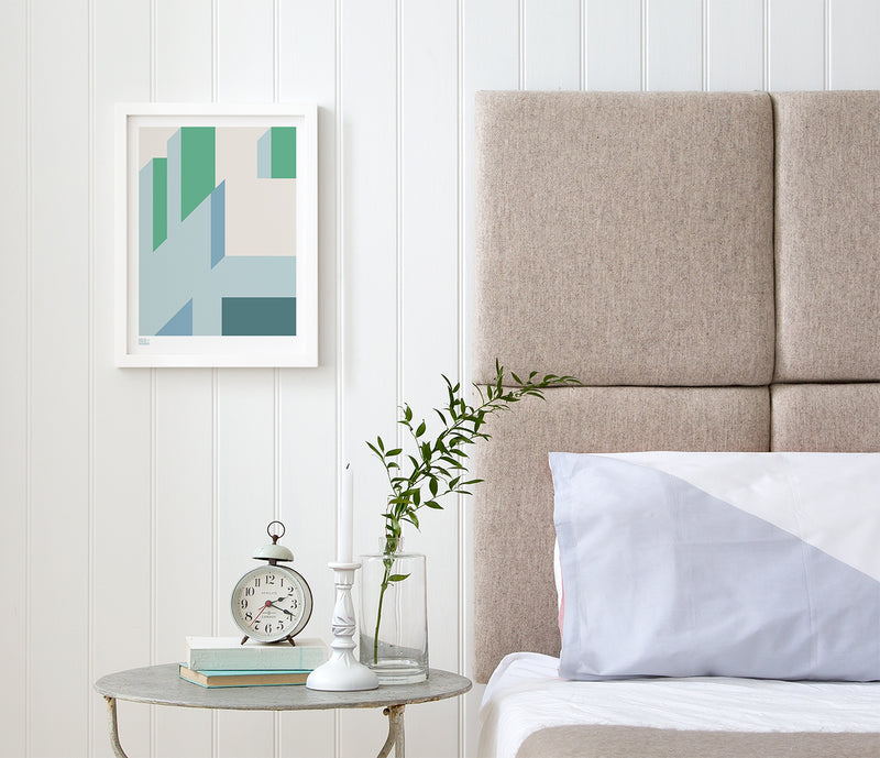 'Architecture 2' Art Print in Green