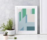 'Architecture 2' Art Print in Green