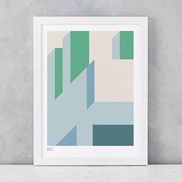 'Architecture 2' Art Print in Green