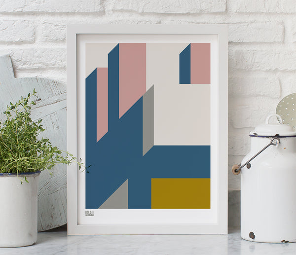 'Architecture 2' Art Print in Mustard