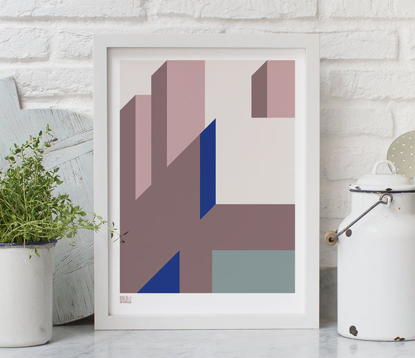 'Architecture 2' Art Print in Pink