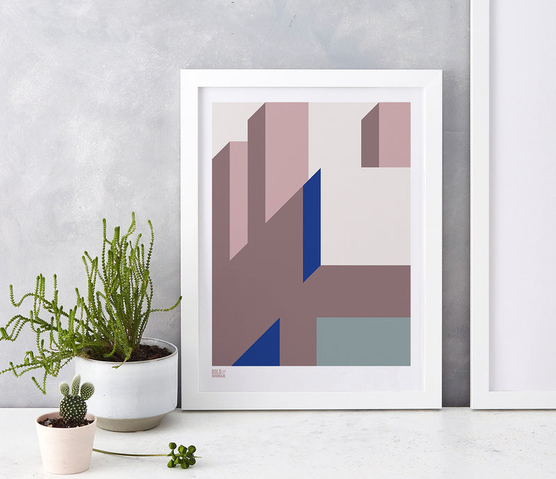 'Architecture 2' Art Print in Pink