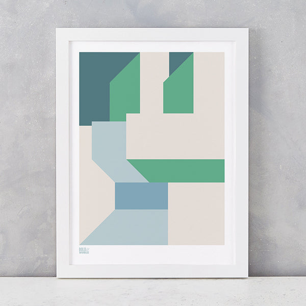 'Architecture 3' Art Print in Green
