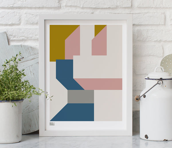 'Architecture 3' Art Print in Mustard