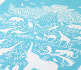 'Noah's Ark' Art Print in Azure Blue