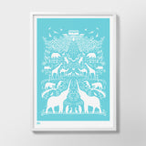 'Noah's Ark' Art Print in Azure Blue