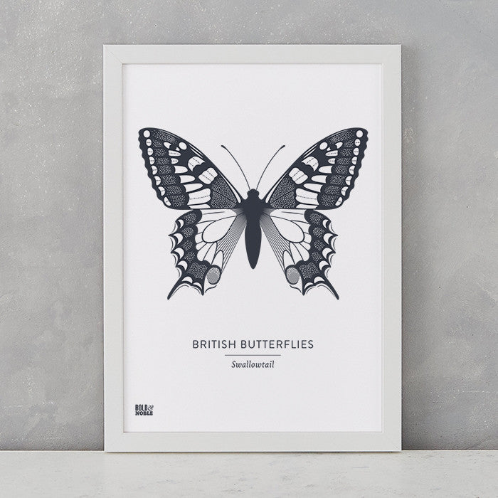 British Butterflies Art Print, Screen Printed in the UK, deliver worldwide
