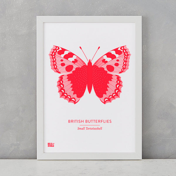 British Butterflies Art Print, Screen Printed in the UK, deliver worldwide