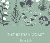 Close up of British Coastal Plant Life Screen Print in seafoam green