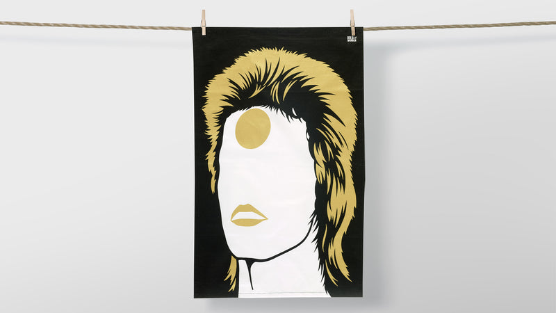 Ziggy Stardust Rock Icon Tea Towel