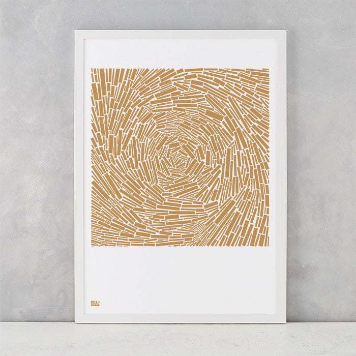 'Square Box' Abstract Art Print in Bronze – Bold & Noble