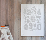 Wall art ideas, economical screen prints, Count 1-10 kids print in chalk grey