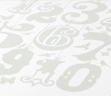 Close up of Count 1-10 screen print in chalk grey, economical kids wall art ideas