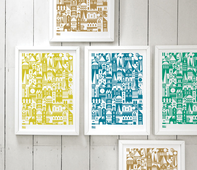 Coming Home Geometric Print, A4 print on recycled paper, delivered worldwide